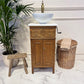 Single Reclaimed Tall Narrow Vintage Vanity Unit With Basin