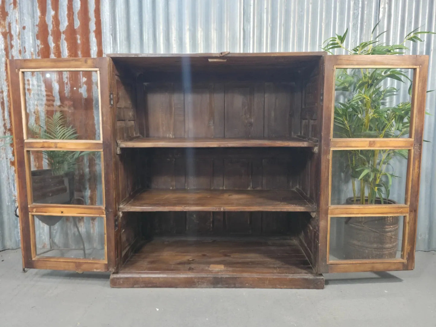 Vintage Reclaimed Indian Freestanding Kitchen Bathroom Drinks Display Cabinet