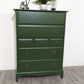 Stag minstrel green tallboy 7 drawer chest of drawers, professionally sprayed green