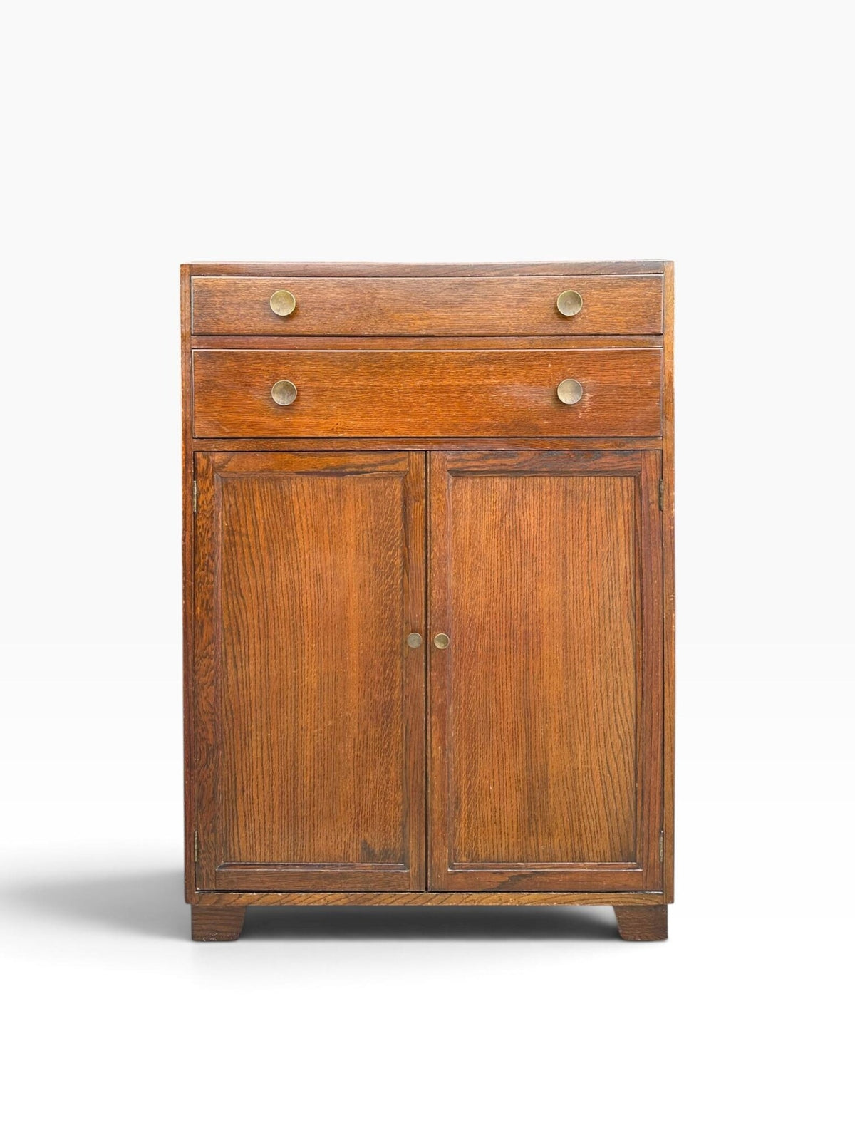 Vintage Oak Tallboy cupboard chest of drawers linen cupboard.