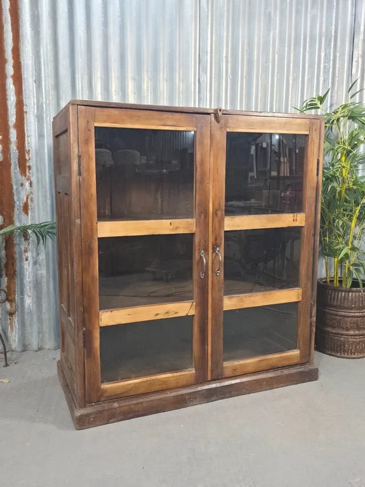 Vintage Reclaimed Indian Freestanding Kitchen Bathroom Drinks Display Cabinet