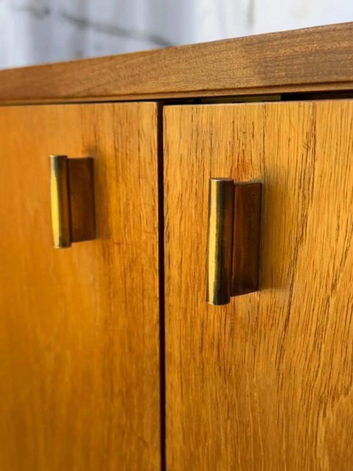 Mid Century Teak Retro Drinks Cabinet | Vintage Bedside Table | Compact Drinks Cabinet | Vinyl Storage | Danish Modern Style