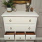 Stag minstrel white tallboy 7 drawer chest of drawers, professionally sprayed white furniture.