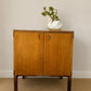 Mid Century Teak Retro Drinks Cabinet | Vintage Bedside Table | Compact Drinks Cabinet | Vinyl Storage | Danish Modern Style