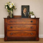 Early Victorian Vintage Flame Mahogany Chest of Drawers | Antique Mahogany Chest | English Country Furniture
