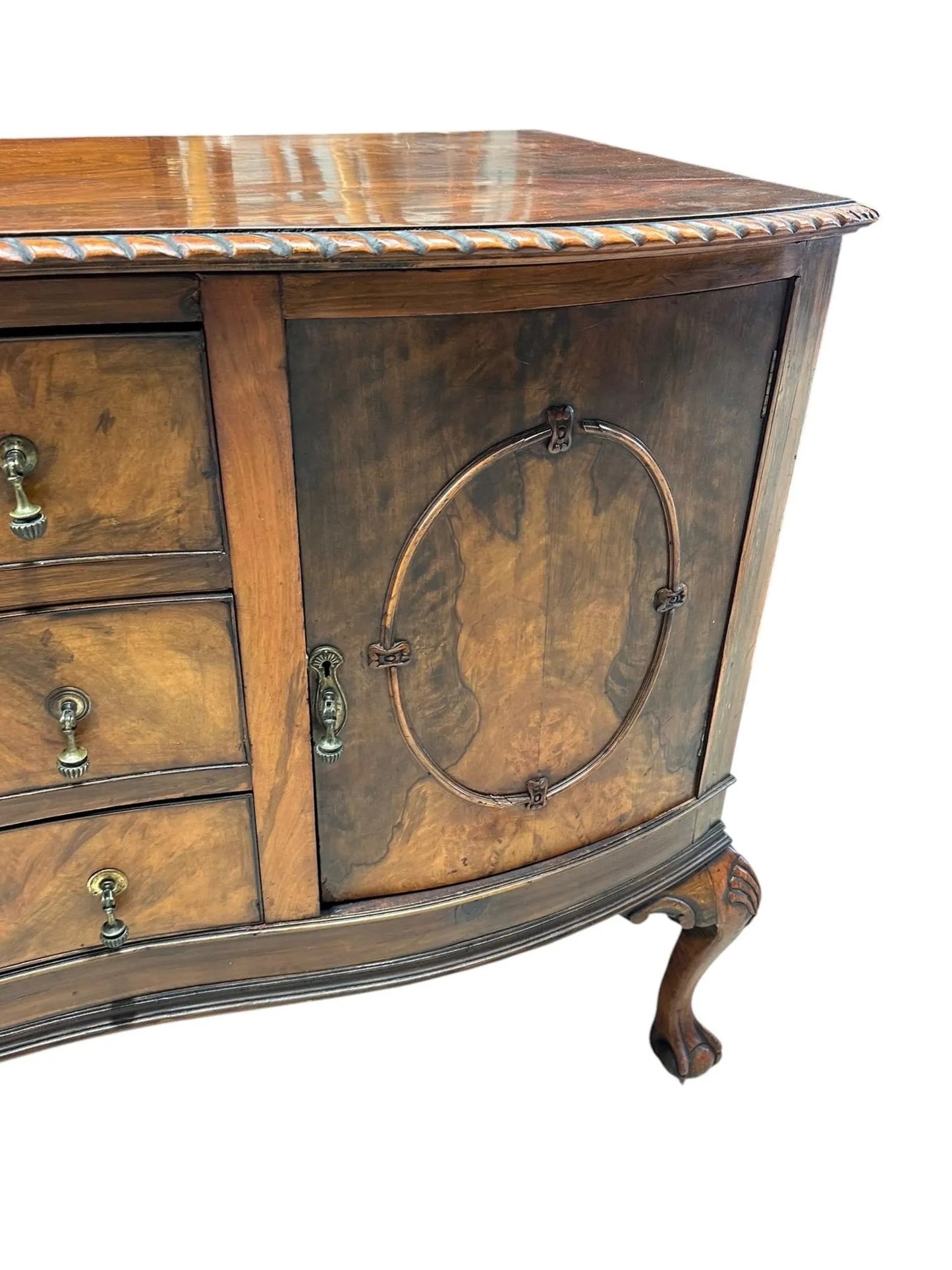 Vintage Georgian revival Walnut sideboard cabinet