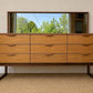 Vintage Europa Dressing Table With Mirror | Mid-Century Retro Sideboard | 9 Drawer Dresser | Media Unit | Scandinavian Furniture