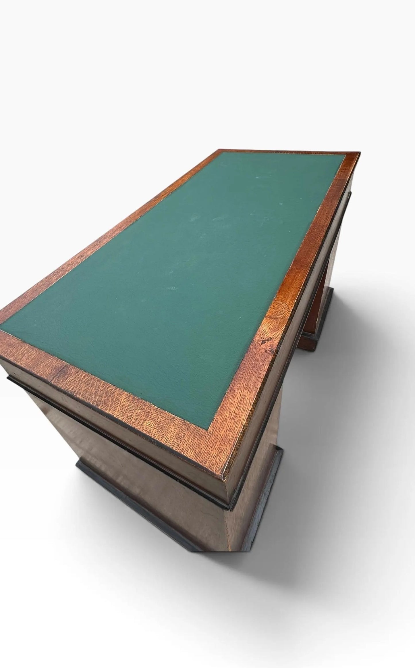 Vintage pedestal Oak desk by Urquhart & Adamson