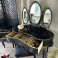 Art Deco Black & Gold Bedroom Furniture Set: Gothic Olympus Style