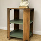 Vintage Art Deco Bedside Tables Pair | Walnut Veneer Nightstands | Olive Green Side Tables | 1930s End Table