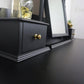 Stag Minstrel Captains Chest Matt Black, 8 Drawer Chest , Chest of Drawers with Mirror