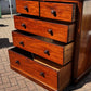 Vintage Victorian Tallboy Mahogany Chest Of Drawers. Big Deep Drawers.