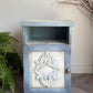 Vintage Bedside Cabinet | Hand Painted Blue Wooden Nightstand | Coastal Cottage Furniture