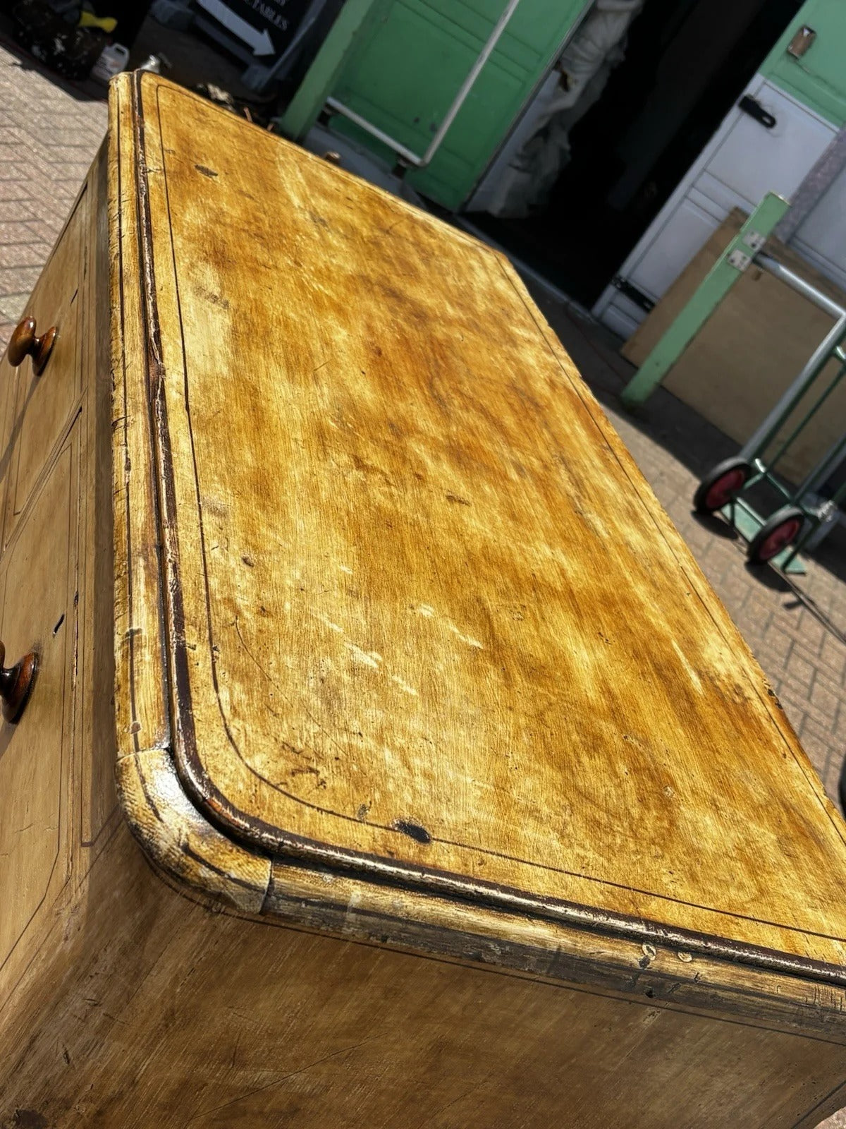 Vintage Victorian Chest Of Drawers With Original Painted Finish, Very Impressive.