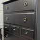 Stag minstrel black tallboy 7 drawer chest of drawers, professionally sprayed black