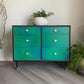 Emerald Green Hand Painted Chest of Drawers, Mid Century Furniture By Herbert & Gibbs