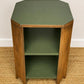 Vintage Art Deco Bedside Tables Pair | Walnut Veneer Nightstands | Olive Green Side Tables | 1930s End Table