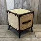 Hollywood Style 1920s Rattan Vintage Bedside Nightstand, Luxury English Handmade Unique Bespoke Chest