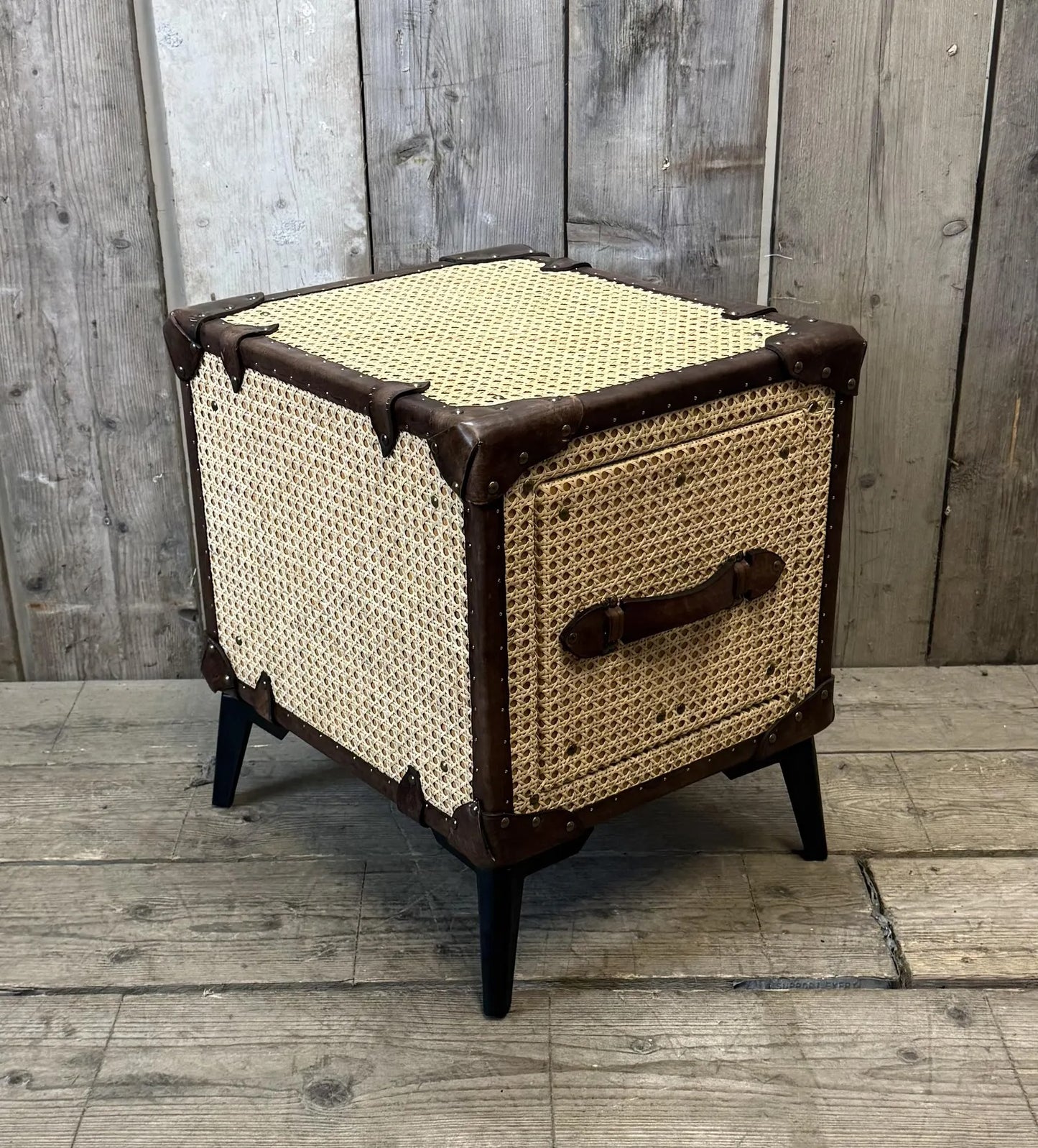 Hollywood Style 1920s Rattan Vintage Bedside Nightstand, Luxury English Handmade Unique Bespoke Chest