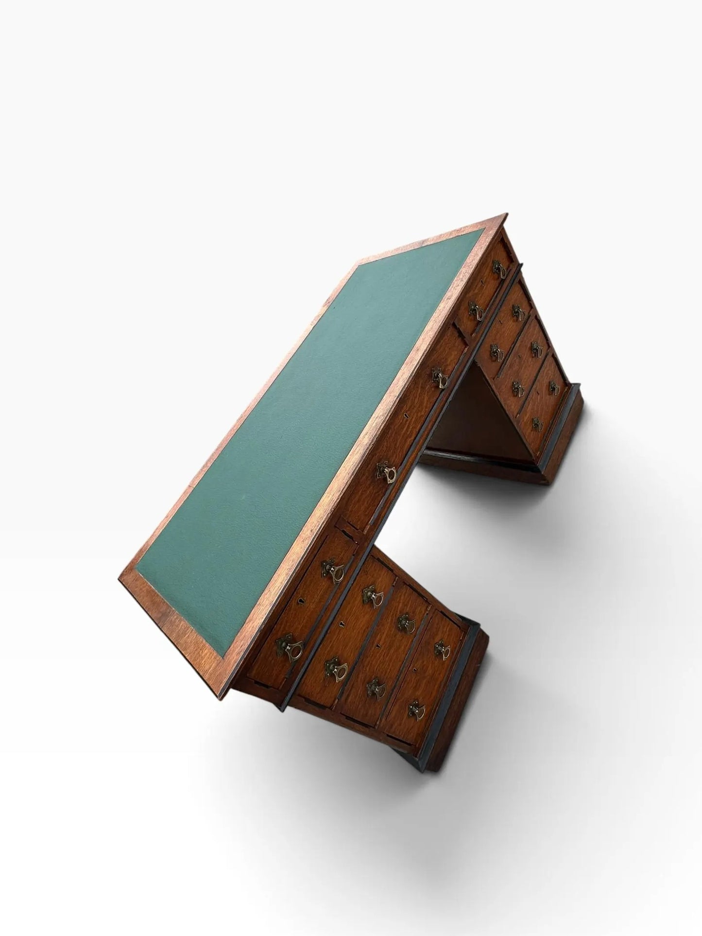 Vintage pedestal Oak desk by Urquhart & Adamson