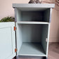 Vintage Bedside Cabinet | Hand Painted Blue Wooden Nightstand | Coastal Cottage Furniture