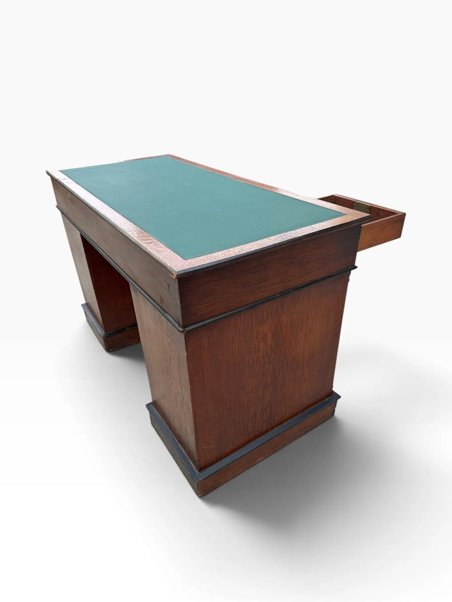 Vintage pedestal Oak desk by Urquhart & Adamson