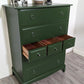 Stag minstrel green tallboy 7 drawer chest of drawers, professionally sprayed green