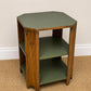 Vintage Art Deco Bedside Tables Pair | Walnut Veneer Nightstands | Olive Green Side Tables | 1930s End Table