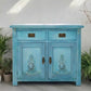 Turquoise & Blue Oak Sideboard | Cabinet, Storage Cupboard Hand Painted