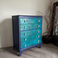 Vintage chest of drawers, hand painted. Example of commission available