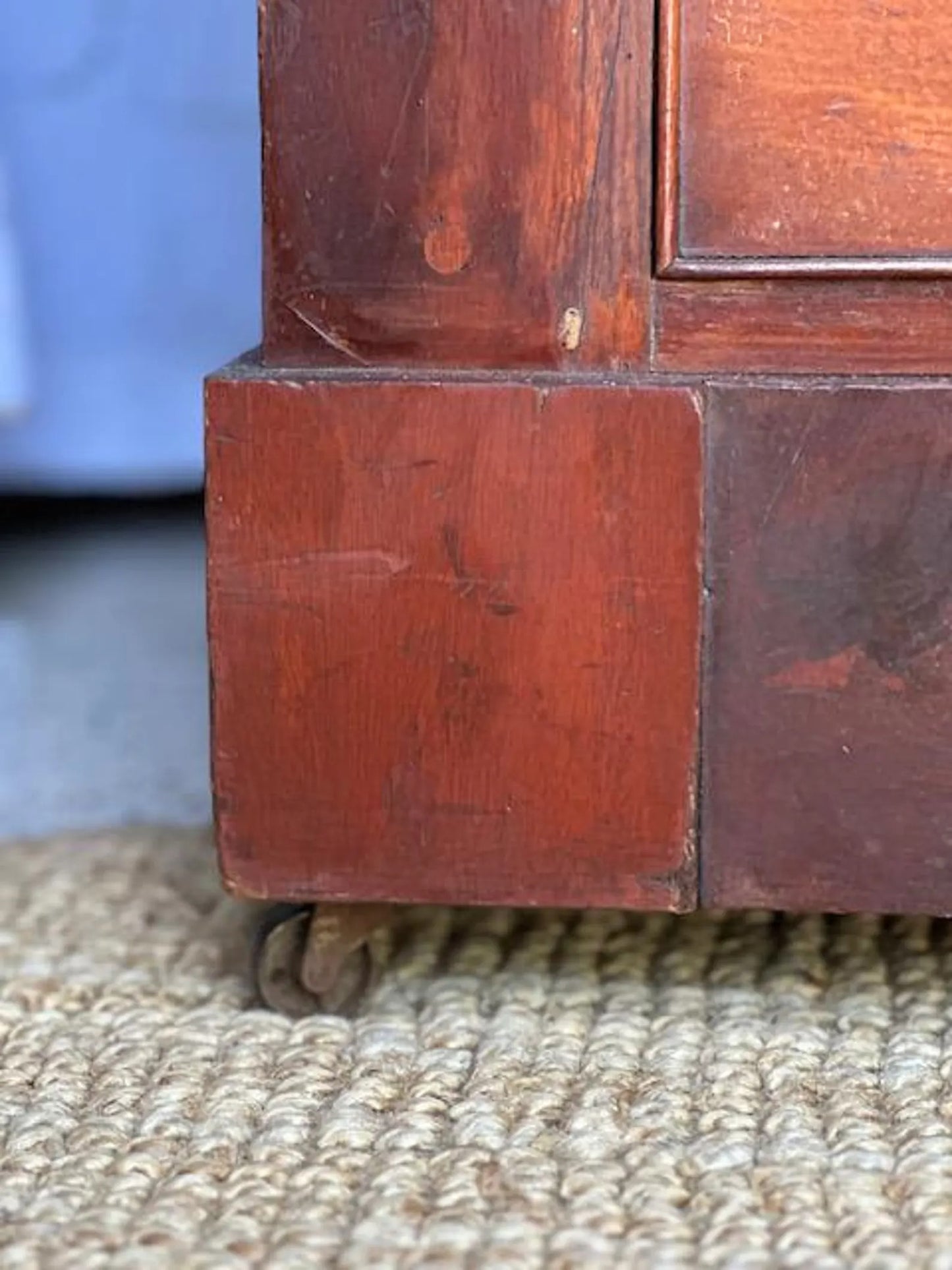 Early Victorian Vintage Flame Mahogany Chest of Drawers | Antique Mahogany Chest | English Country Furniture