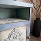 Vintage Bedside Cabinet | Hand Painted Blue Wooden Nightstand | Coastal Cottage Furniture