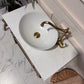 Oak Vintage Bathroom Vanity Unit With Basin