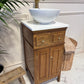 Single Reclaimed Tall Narrow Vintage Vanity Unit With Basin