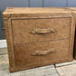 Vintage Leather Bedside Chest of Drawers Matching Pair English Handmade Bespoke