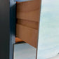 Blue Mid Century Chest of Drawers with Tapered Gold Legs. Boho Style