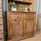 Vintage Pine Kitchen Dresser | Farmhouse Welsh Dresser | English Country Cabinet | Rustic Plate Rack | Solid Pine Storage