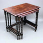 Antique early 20th century Ebonised Oak Bobbin nest of tables