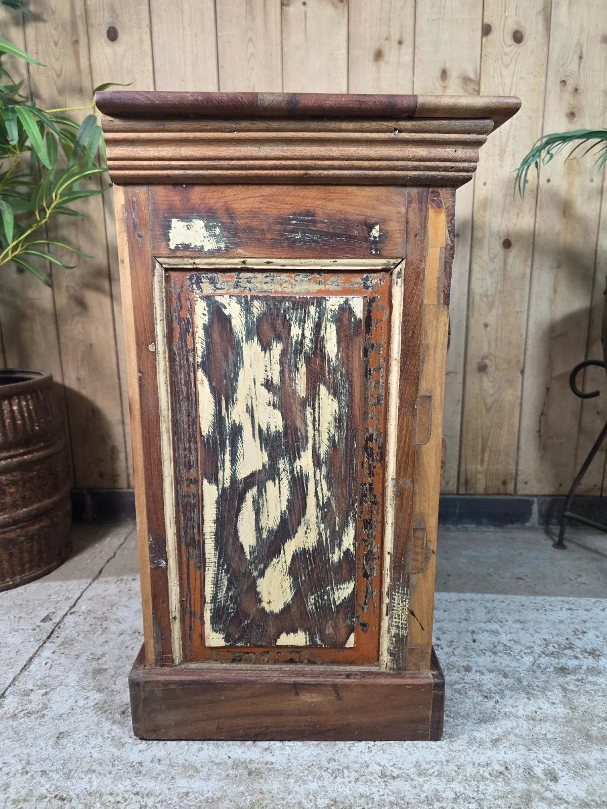Vintage Reclaimed Indian Solid Wooden Brick Mould Drawer Unit Bedside Kitchen