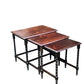 Antique early 20th century Ebonised Oak Bobbin nest of tables