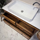 Edwardian Oak Vintage Bathroom Vanity Unit With Basin