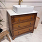 Oak Vintage Bathroom Vanity Unit