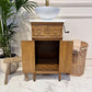 Single Reclaimed Tall Narrow Vintage Vanity Unit With Basin