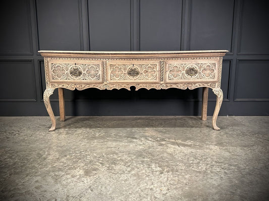18th Century Carved Oak Dresser Base Carved Vintage Sideboard
