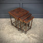 Nest Of Three Embossed Carved Leather Top Tables