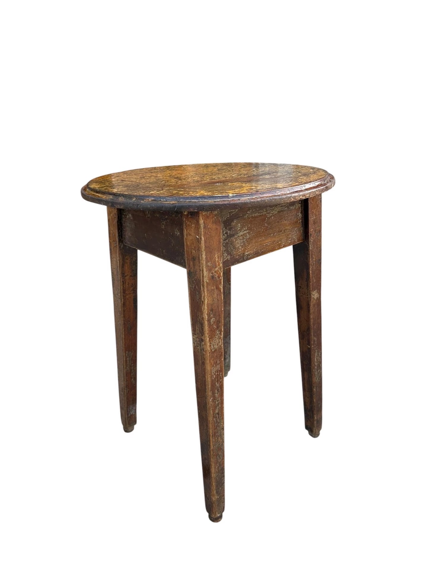 Antique Rustic round side table - farmhouse Wales