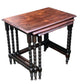 Antique early 20th century Ebonised Oak Bobbin nest of tables