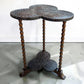 Antique Clover leaf Shamrock bobbin side table
