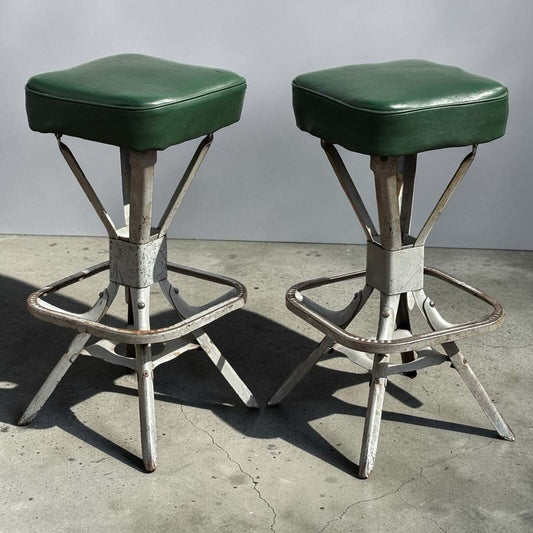 Pair Of Retro Evertaut Industrial Metal Stools