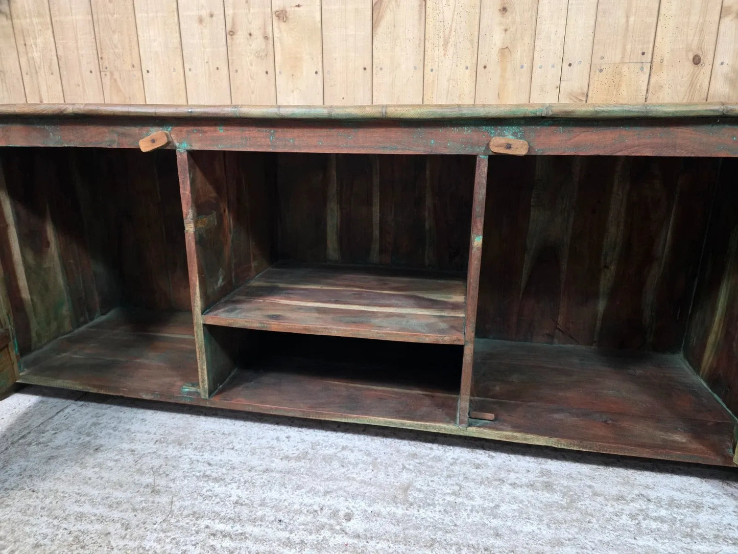 Vintage Reclaimed indian Solid Wooden Sideboard Tv Unit Display Cabinet